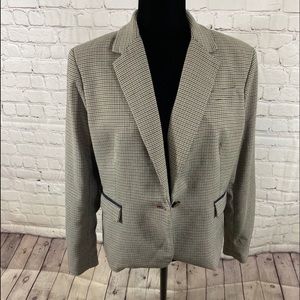 British Khaki houndstooth blazer